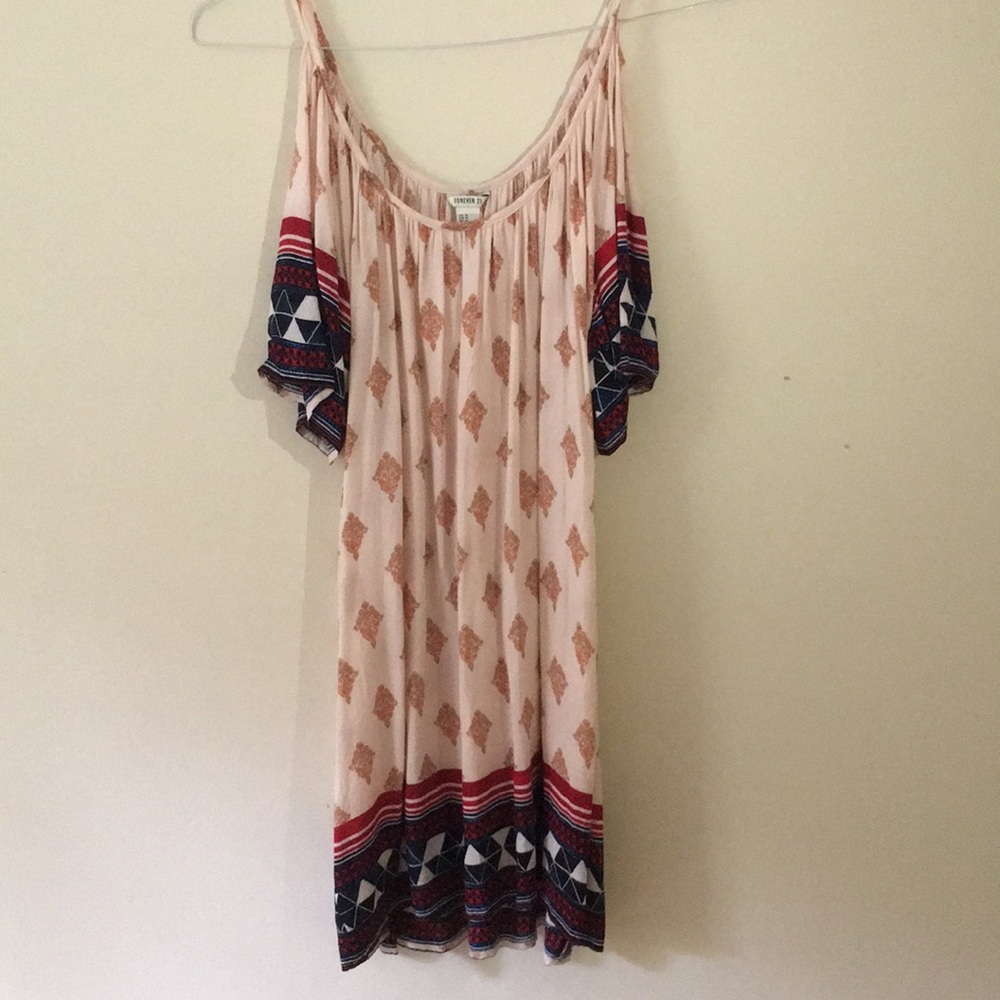 Southwestern off-the-shoulder dress.
